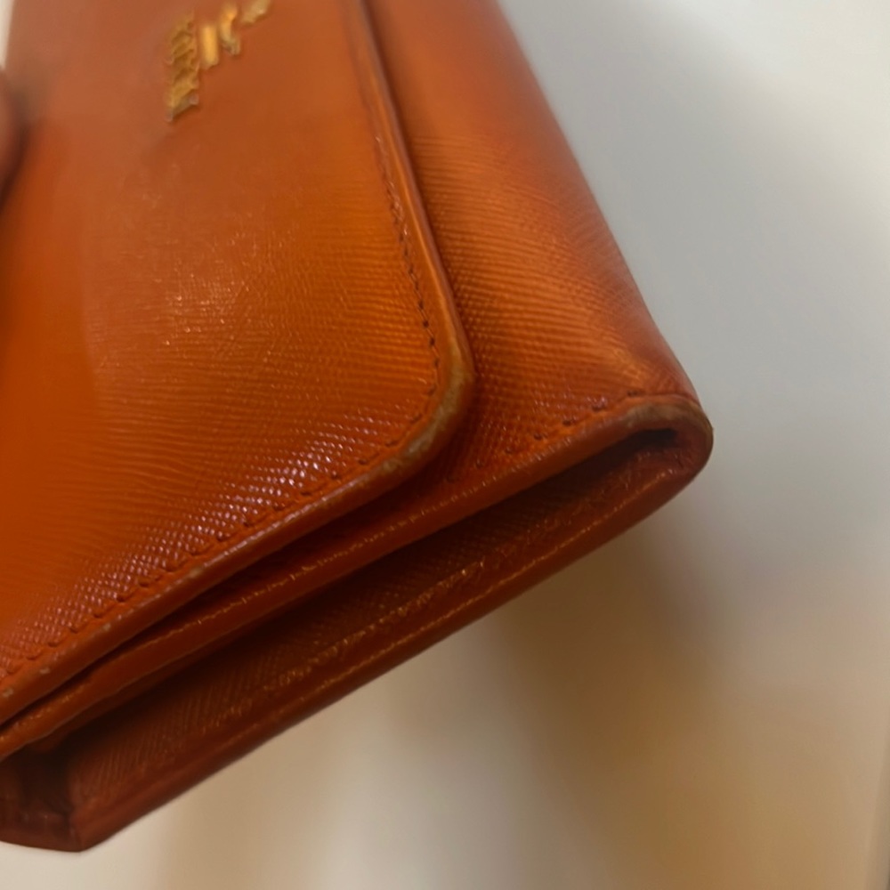 Authentic Orange Prada Wallet - Picture 12 of 16